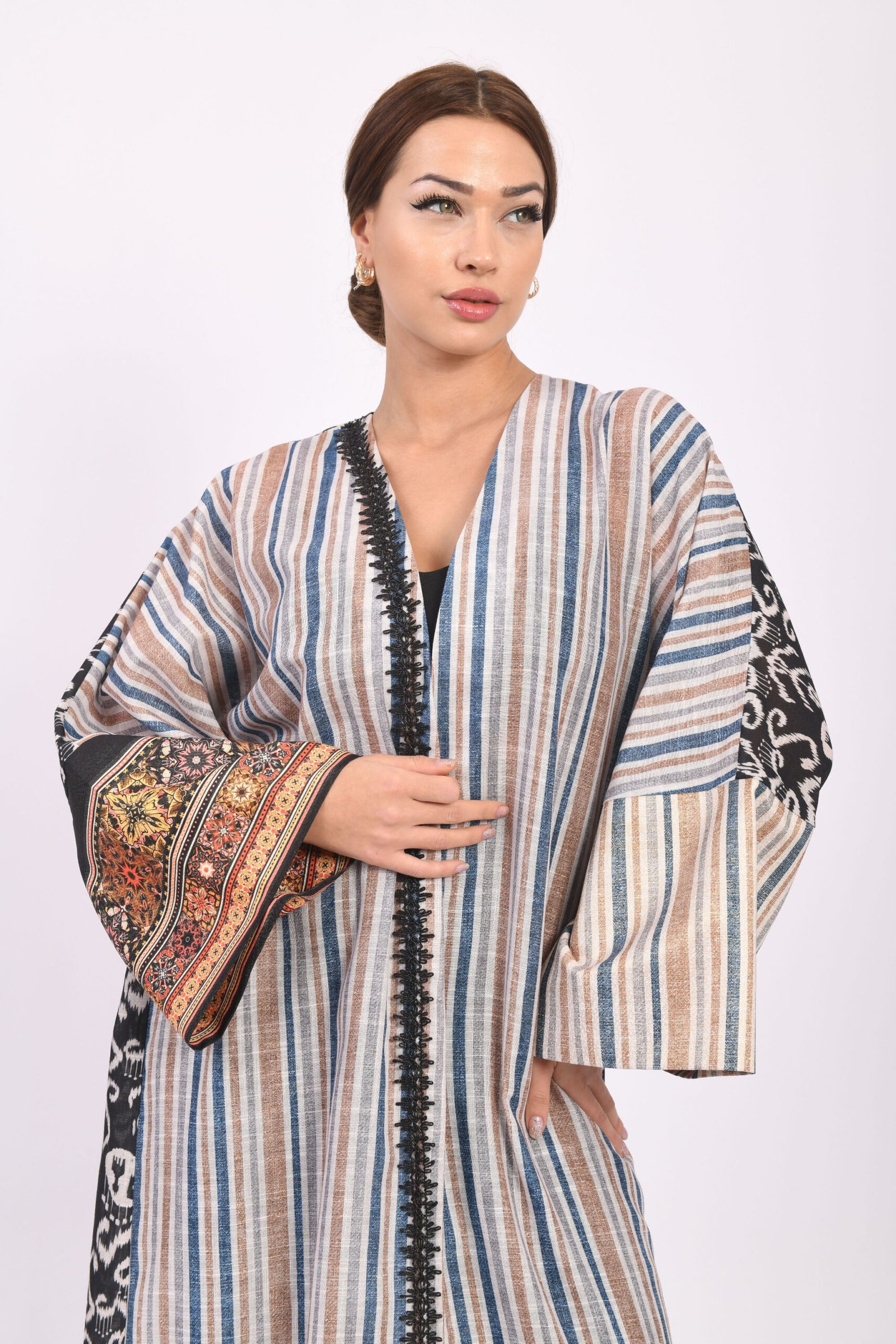 Ivory Aura Blazer Abaya - Görsel 3