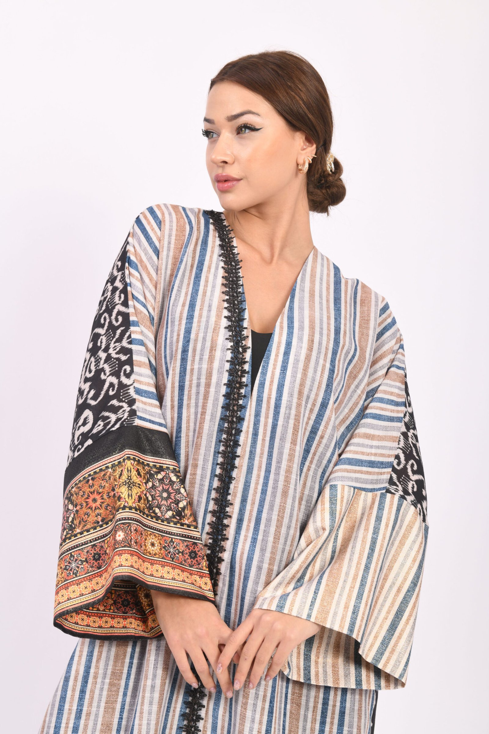 Ivory Aura Blazer Abaya - Görsel 5